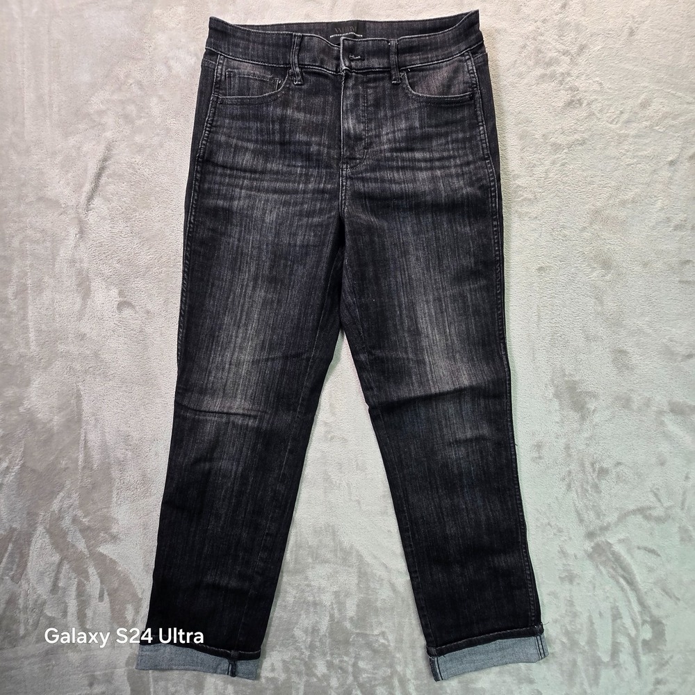 White House Black Market Jeans Womens 6 Denim Straight Leg High Rise Dark Wash